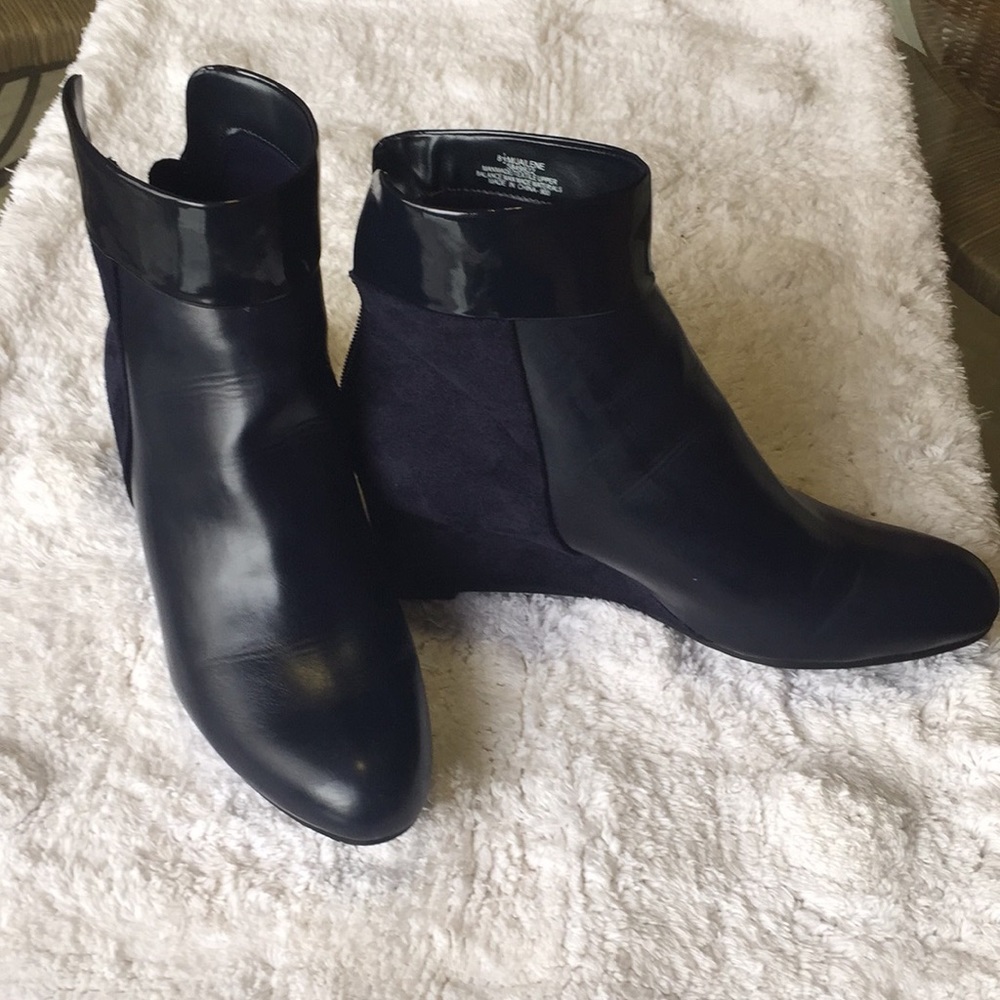 Impo Wedge Leather & Suede Ankle Boots